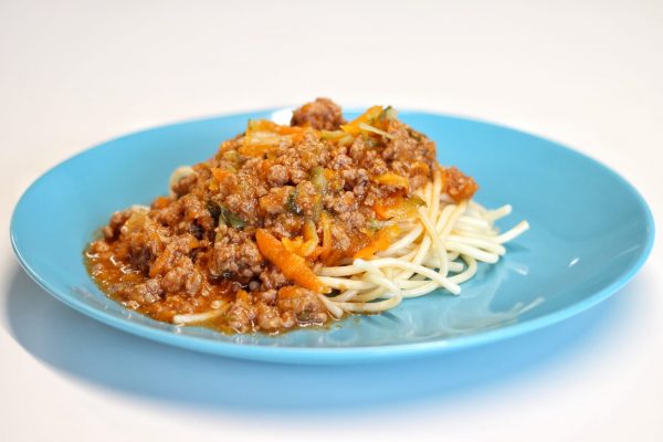Bolonhesa de Soja e Legumes com Esparguete