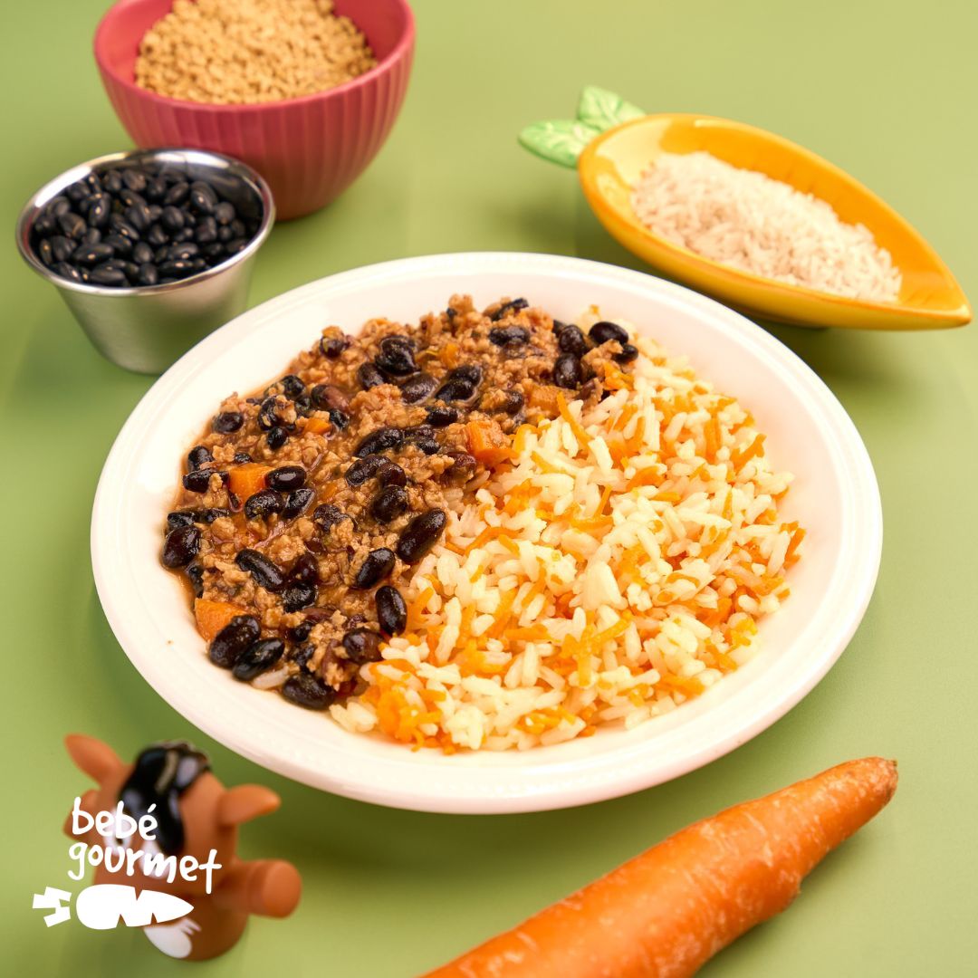 Chili de Soja com Arroz de Cenoura  (12+)