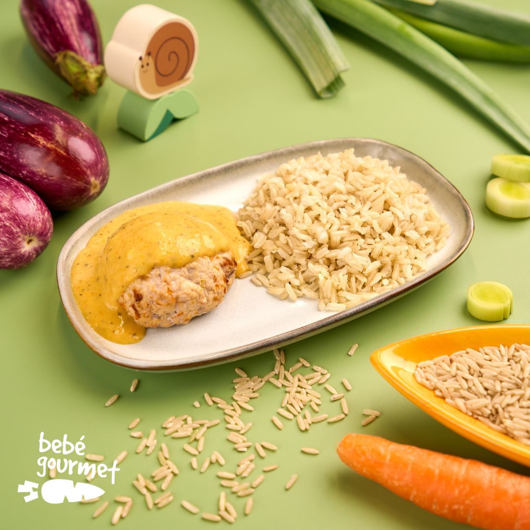 Hambúrguer de Peru e Legumes com Arroz Integral ( 12+)