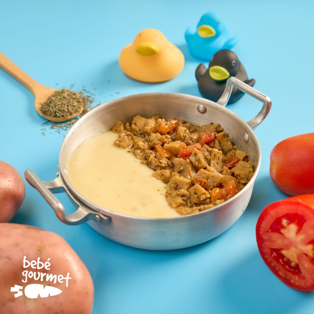 Seitan com Tomate, Tomilho e Puré de Batata  (12+)