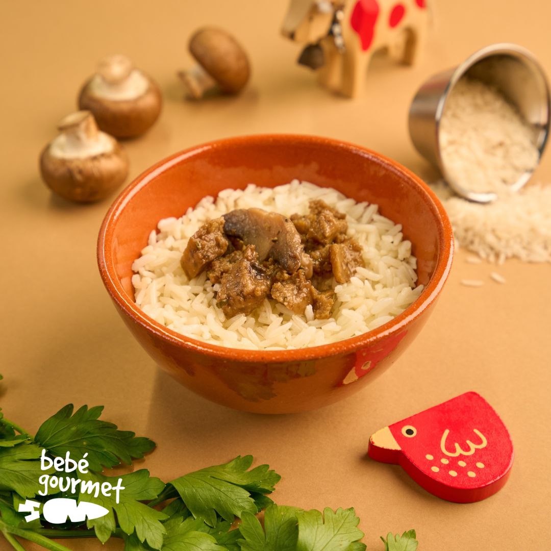 Seitan com Cogumelos e Arroz Thai  (12+)